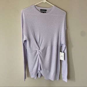 Something Navy Lilac Knot Front Sweater NWT Sz XS